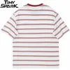 T-shirty t-shirty streetwearu Hip Hip Hip Hip Hip Hop Vintage Retro Striped T Shirt Harajuku Cotton Casual Tshirt Men Summer Short Sleeve TEE TEE 230411