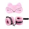 Vuxna leksaker SM Handbojor Justerbar PU -läder Plush ögonbindelmasker Begränsningar Bondage Sex For Adults Games Accessories 230411