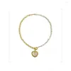 Chaînes demi-perle naturelle chaîne en or coeur pédant collier femmes clavicule bijoux cadeau de fête de mariage polyvalent