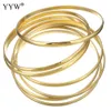 Bangle mode Romeinse stijl roestvrijstalen goudkleur minnaar bedelarmband voor vrouwen merk gouden brede manchet 7 pcset 230411