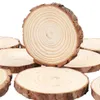 Tranches de bois naturel 40 pièces 3 5-4 0 pouces cercles ronds disques de bûches d'écorce d'arbre inachevés pour l'artisanat ornements de Noël bricolage Arts233c