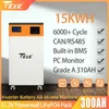 Batterie Powerwall LifePo4 51.2V, 15kwh, 300ah, système d'énergie solaire tout-en-un, onduleur intégré et système BMS, ue, sans taxe