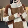 Women's Sweaters Women s 100 Pure Cashmere Turtleneck Sweater Korean Styor Block Loose Fit Knit Pullover Fashionable and Slimming Knitted B zln231111