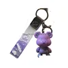 Dazzle Color-Changing Bear Keychain Starry Sky Camouflage Mönster Bil Key Chain for Woman Men Bag Keyring Drop Delivery DHFGY