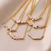 Colares de pingente de luxo brilhante cristal zircon gota colar para mulheres 18k banhado a ouro jóias bonito borboleta folha flor accessorie