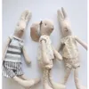 Plush dockor Tiny Bunny Cotton Linentoys Sloothing Toy For Baby Shower Present Premium Handgjorda pojke tjejduk Rabbit Plusie 230410