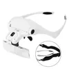 Magnifying Glasses Portable Head Wearing Magnifying Glass Lens Eyeglass Interchangeable Mount Bracket Headband Magnifier with 2 LED Lights 5 Lenses 230410