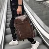 Новый мужской кожаный рюкзак корейский модный компьютерный пакет мужской деловой рюкзак рюкзак