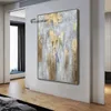 Dipinti Dipinto a mano originale Argento dorato Pittura a olio astratta di lusso Nordic minimalista Texture Art Pittura murale per la decorazione domestica 231110