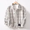 Men's Jackets Japanese Style Plaid Fashion Spring Coat Men's Long Sleeve Flannel Shirt Hip Hop Jacket Black And White Classic