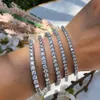 Braccialetti unisex in oro bianco 9K Bracciale tennis con gioielli fantasia Bracciale con diamanti moissanite DEF VVS da 4 mm