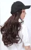 Casquettes de balle 1pcs longue perruque de chapeau droit perruques brunes naturelles connecter casquette de baseball synthétique cheveux réglables pour les femmes