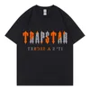 Trapstar Spring Summer Mężczyzn Kobiet T -koszulka Kolor Gradient Alphabet Hip Hop High Street Casual Tree z krótkim rękawem