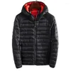 Men's Down Rlyaeiz 2023 Casual casual de alta qualidade Casual Jaqueta de inverno Men algodão acolchoado Casaco com capuz PLUS TAMANHO PARKA Sobrecote leve