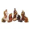 Obiekty dekoracyjne figurki świąteczne dekoracja szopka scena Zestaw Ozdób w pomieszczeniach krawędzi Baby Jesus Statue Prezent 230411