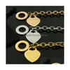 3 couleurs coeur collier bracelet anniversaire cadeau de Noël amour collier / bracelet ensemble déclaration de mariage bijoux pendentif colliers bracelet Dhghb