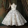 Lace Flower Sequined Blingbling Big Bow Kids Teens Toddler Gowns Pageant Girl Party Dress For Wedding Christmas Birthday Wear 403