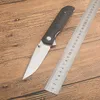 New Arrival G0411 Flipper Folding Knife 9Cr18Mov Satin Drop Point Blade Black G10 Handle Ball Bearing Fast Open EDC Pocket Knives