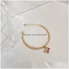 Vlinderarmband Gradiënthelling Dubbellaagse ketting Eenvoudig genereus vrouwelijk Fl-kleur Dierenbedel Hanger Bangle Drop Levering Dhymp