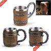 Canecas Novo Chifre Retro Skl Resina Caneca de Cerveja Aço Inoxidável Jogo 3D Tankard Copo de Café Copo de Vinho Beber G1126 Drop Delivery Home Garden Dhjmu