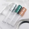 Opslagflessen 5 ml lege ronde ronde lipglossbuis hooggraden doorzichtige plastic containers vulling fles goud cosmetische verpakkingscontainer