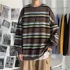 Männer Hoodies Herbst Gestreiften Langarm Rundhals Pullover Für Männer Und Frauen Koreanischen Stil Casual Lose Pullover Kleidung Vintage