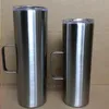 20oz 30oz skinny tumbler met handvat vacuüm roestvrijstalen rechte kop 30oz koffie biermok met deksel 30oz drinkmokken A07 Qwxcb