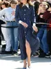 designerska bluzowa księżniczka Kate sukienki moda wiosna jesień retro eleganckie długie rękawy DOT Party Casual Office Shirt Sukienka midi
