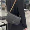 Bolsos cruzados de alta calidad Bolsos de diseñador JAMIE 43 Bolso grande con cadena Bolso de cuero de Napa suave Bolsos de hombro Bolsos de lujo Bolsos de mujer de moda Bolsos con solapa para mujer negro