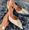 Camelia Dress Shoes Pumps High Heels Sexy Stiletto Sandals Factory Shoes Saeda Crystal Strap Satin Suede Leather Wedding Party Womens