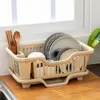 Storage Holders Racks Household Dish Drying Kitchen Utensil Drainer with Drain Board Countertop Dinnerware Organizer Home Large 230410