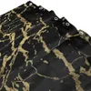 Stylish Gold Black Marble Waterproof Polyester Shower Gardin Cardins227U