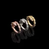 Luxus Original Designer voller Diamant B Schlange Ring 18 Karat Gold Silber Rose Logo gravieren Frauen Mädchen Liebhaber Hochzeit Schmuck Dame Party Geschenke 6 7 8 9