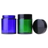 Brede mond cosmetische glazen potten met zwarte dop draagbare lege roomflessen 100 g barnsteen helder blauw groen frosted