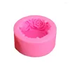 Stampi da forno fai da te cilindro 3D fiore rosa stampo in silicone 7 cm torta fondente decorazione stampo cioccolato sapone candela