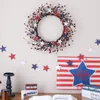 Decorative Flowers Red White And Blue Spring Wreath 2023 Queen's 70th Jubilee For Front Door Decor Artificial