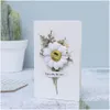 Приветствующие открытки 1pcs Подарочная карта приглашения Gypsophila высушенные цветы рукописное благословение