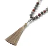 Colares de pingente 8mm Pedra de Sangue Africano Frisado Colar Pulseira 108 Mala Oração Beads Meditação Yoga Japamala Conjunto de Jóias para Homens e Mulheres 231110