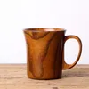Canecas 1pcs criativo retrô de madeira xícaras de chá de chá de chá de chá artesanal
