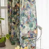 Cortina de estilo americano, cortinas opacas florales para pintura para sala de estar, persianas gruesas de tela para ventana de dormitorio