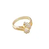 Anéis de casamento 100% 14K Diamond Charm Lady Rings for Women Bohemia Engagement Irregular Aros Mujer Oreja 14 K Jóias de Ouro 230410