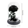 装飾的な花の花輪ブラックローズデスクランプLEDガラスボトルストリングライトバレンタインデーバースデーギフトクラフトアートベッドルームホームDEC