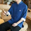 Vêtements ethniques Kimono Cardigan hommes noir Cosplay chemise robe d'été Style chinois point ouvert mâle couche de finition Streetwear grande taille M-5XL