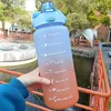 Waterflessen 2 liter motiverende drinksporten met tijd markerstickers draagbare herbruikbare plastic bekers 230411