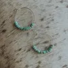 Hoop Earrings Geometric Round Blue Natural Stone Beaded For Women Fashion Handmade Bohe Drop Jewelry Gift Wedding Party