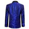 Men's Suits Designer Mens Suit Royal Blue Paisley Silk Blazer Bowtie Set Slim Fit Casual Business Male Jacket Coat Wedding Dress Barry.Wang