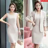 Two Piece Dress Elegant Blazer Suit Business Work Uniform Office Lady Professional Set Suit Female Fashion 230411