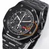 APF 42mm 26238CE A4404 Automatic Chronograph Mens Watch Ceramic Case Black Textured Dial Stick DLC Steel Bracelet Exclusive Technology Super Edition Puretime A1