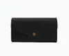 Modedesigner plånböcker lyxhölje pursar män kvinnor plånbok högkvalitativ präglad blomma bokstäver långa korthållare smala pengar koppling väskor med låda grossist
