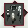 Ensemble d'ouvre-bouteille de vin, coffret cadeau de vin, quatre pièces, bouchon sous vide en acier inoxydable, boîte de versement de vin, tire-bouchon, accessoires de Bar, 4 pièces/ensemble